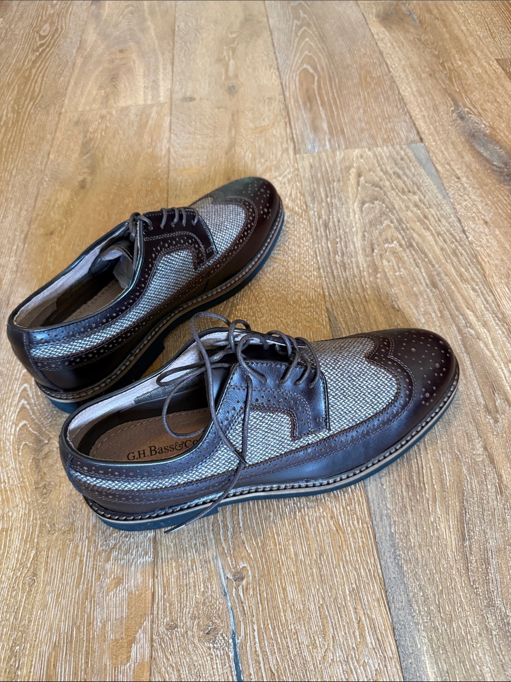 G.H. Bass & Co. Brown and Gray Wingtip Derby Oxfords